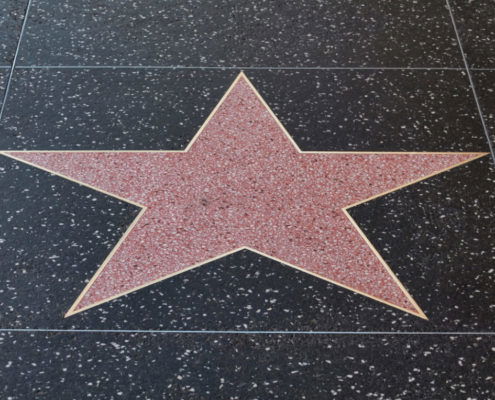 Empty hollywood star on the sidewalk of Hollywood boulevard California